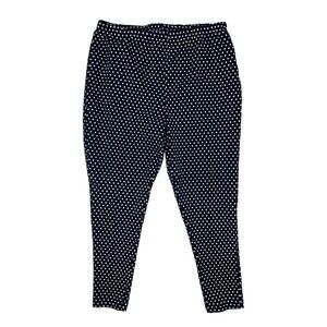 Woman Within Black White Polka Dots Leggings Pants‎ Size 1X Stretch High Rise